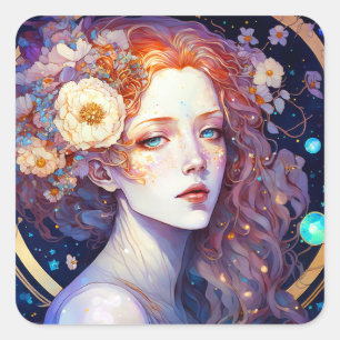 Goddess Fantasy Art Square Sticker