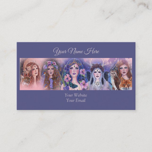 Goddess Fantasy Art von Renee Lavoie Visitenkarte (Vorderseite)