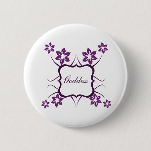Goddess Floral Button, dunkel Lila Button