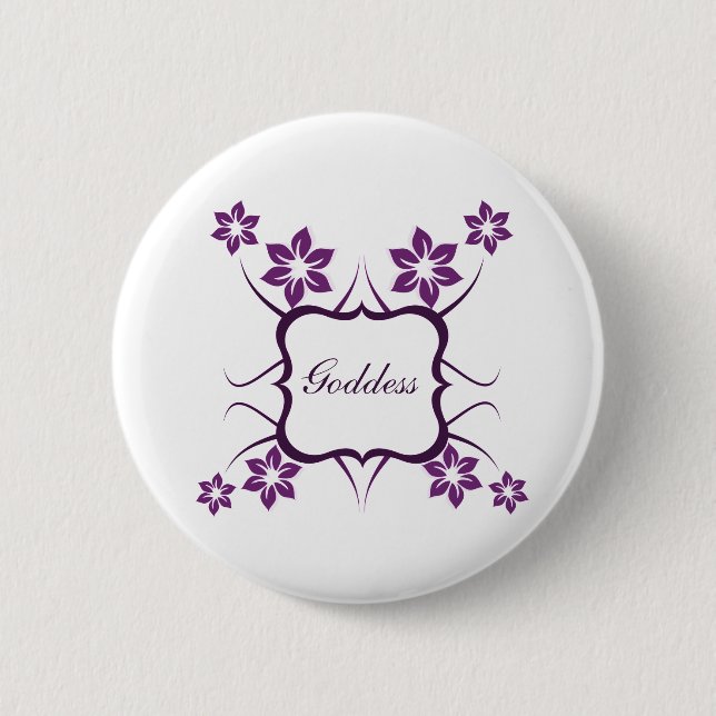 Goddess Floral Button, dunkel Lila Button (Vorderseite)