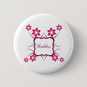 Goddess Floral Button, Magenta Button