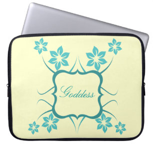Goddess Floral Electronics Bag, Aquamarin Laptopschutzhülle