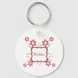 Goddess Floral Keychain, Brick Red Schlüsselanhänger