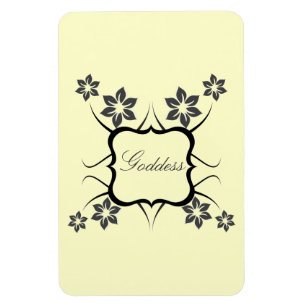 Goddess Floral Premium Magnet, Dunkelgrau Magnet