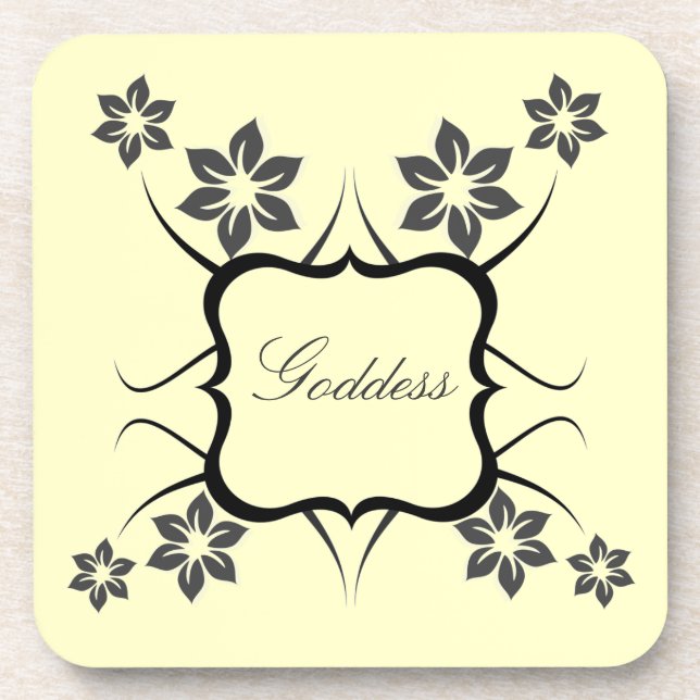 Goddess Floral Untersetzer Set, Dunkelgrau (Vorderseite)