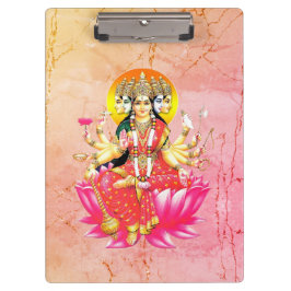 Goddess Gayatri Devi über Lotus Hindu Deity Klemmbrett