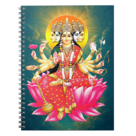 Goddess Gayatri Devi über Lotus Hindu Deity Notizblock