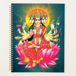 Goddess Gayatri Devi über Lotus Hindu Deity Planer