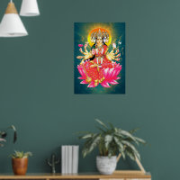 Goddess Gayatri Devi über Lotus Hindu Deity