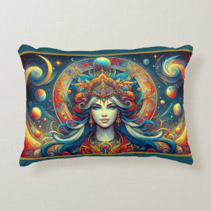 Goddess Head fließend türkis Haar April - Dekokissen