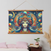 Goddess Head fließend türkis Haar April -