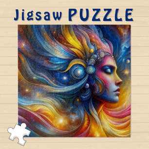 Goddess Head kosmic Hair geschlossen Augen Juni -