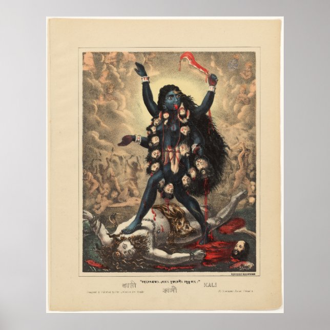 Goddess Kali, West Bengalisch, Kalkutta Poster (Vorne)
