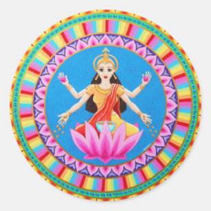 Goddess Lakshmi mandala Runder Aufkleber