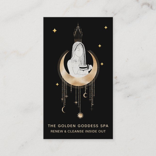 *~* Goddess Mystic Moon Water Urgestars Hand Visitenkarte (Vorderseite)