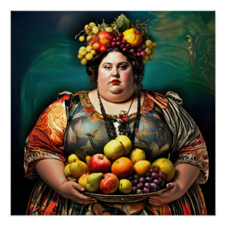 "Goddess of Overindulgence" - farbiges Portrait Poster