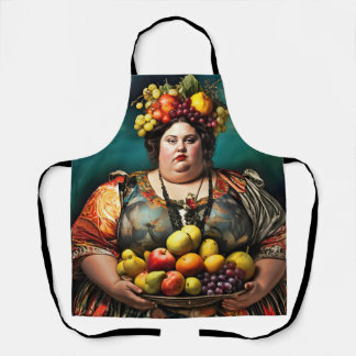 "Goddess of Overindulgence" - farbiges Portrait Schürze