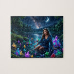 Goddess of the Magical Crystal Lake<br><div class="desc">Artwork of a beautiful mature woman bathing in the waters of a magical lake of colorful crystals. Created in Google Flow and upscaled with Leonardo.ai.</div>