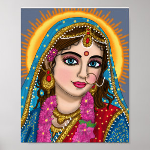 Goddess Radha Poster   Divine Hindu Devi Radha Spi