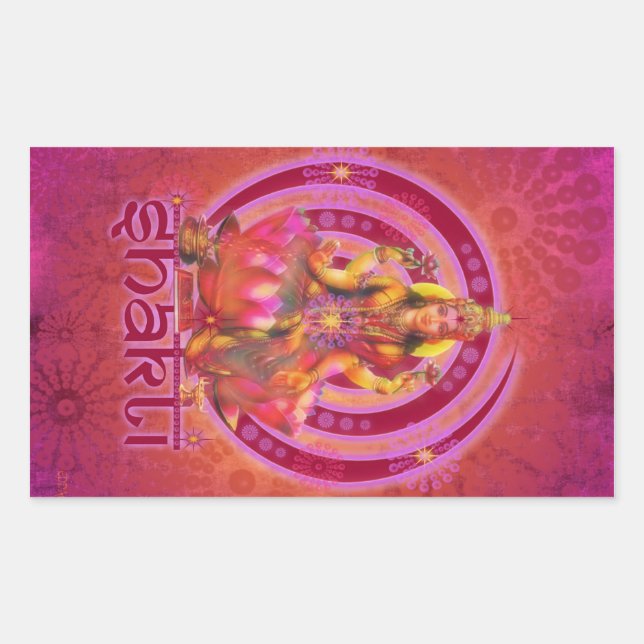 Goddess SHAKTI / LAKSHMI Rechteckiger Aufkleber (Vorderseite)