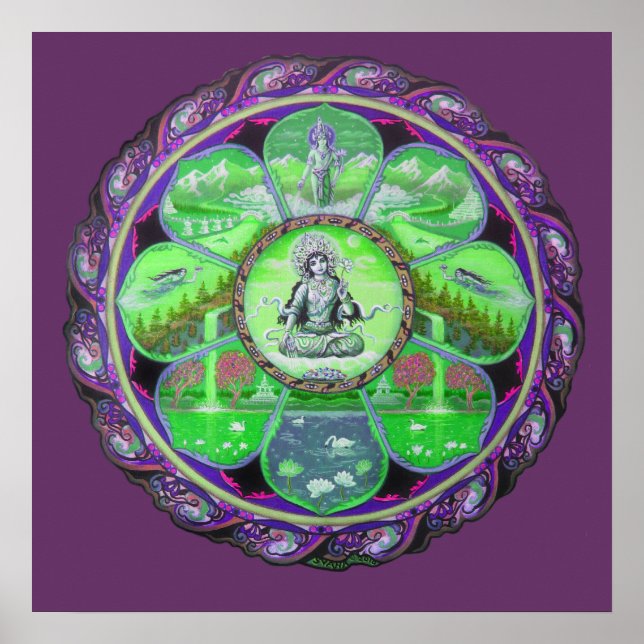 Goddess Tara Realm Mandala Poster drucken (Vorne)