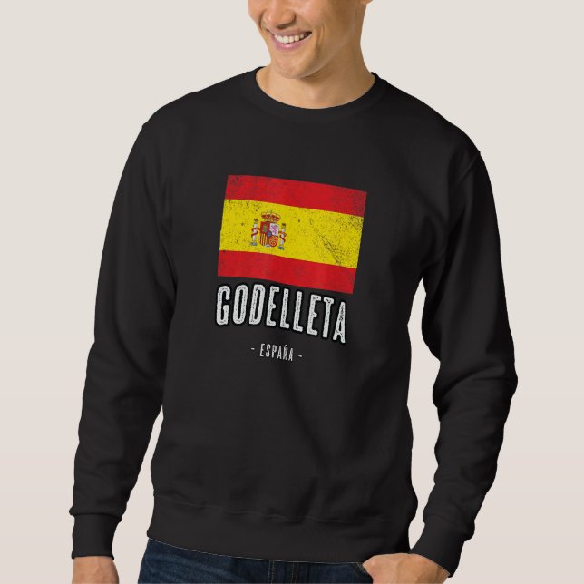 Godelleta Spain Flag Stadt Bandera Ropa Sweatshirt (Vorderseite)