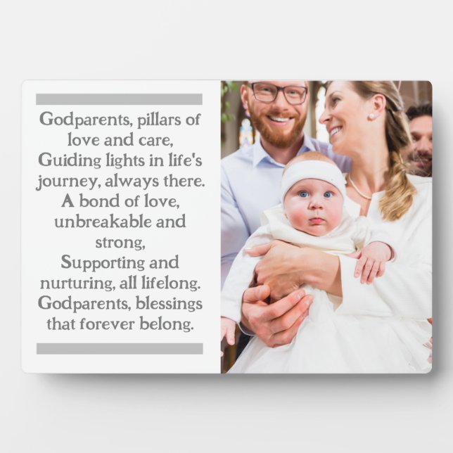 Godeltern und Godchild Custom Plaque mit Easel Fotoplatte (Vorderseite)