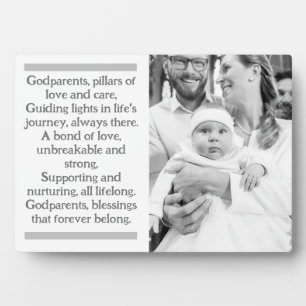 Godeltern und Godchild Custom Plaque mit Easel Fotoplatte