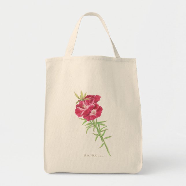 Godetia und Cornflower Tragetasche (Vorne)