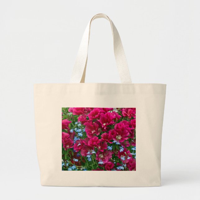 Godetia und Lobelia-Geschenke Jumbo Stoffbeutel (Vorne)