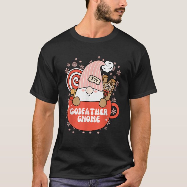 Godfather Gnome Retro Family Matching Group Christ T-Shirt (Vorderseite)