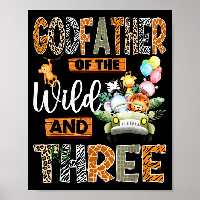 Godfather Of The Wild &amp; Three 3rd Birthday Boy Poster (Vorne)