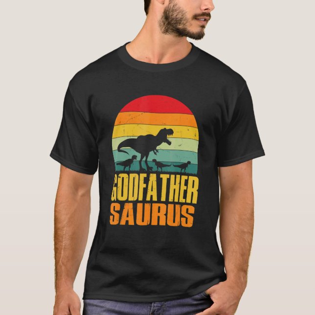 Godfathersaurus Rex Dinosaur Godfather Saurus Fami T-Shirt (Vorderseite)