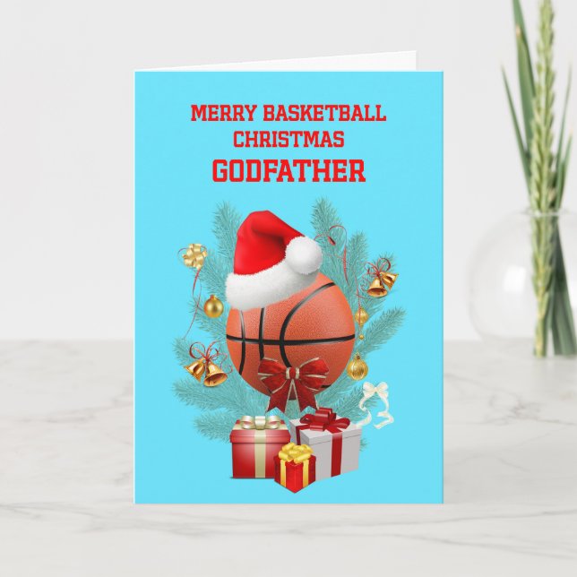 Godffer Christmas Basketball Feiertagskarte (Vorderseite)