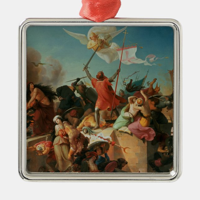 Godfrey de Bouillon, französischer Kreuzfahrer Silbernes Ornament (Vorne)