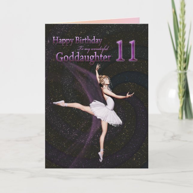 Godgirl 11 ans, une carte d'anniversaire de baller (Devant)