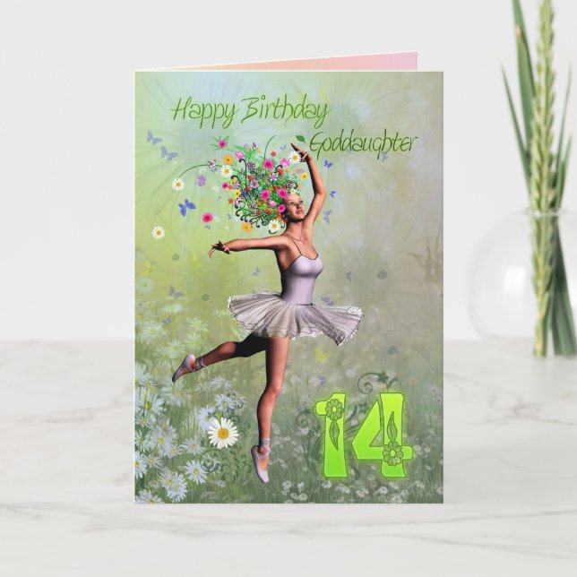 Godgirl age 14, carte d'anniversaire fée fée (Devant)