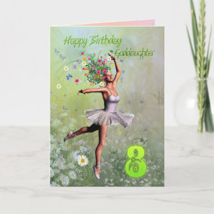 Godgirl age 8, fleur carte d'anniversaire fée