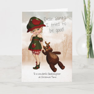 Godgirl, Chère Père Noël Retro Mignonne Carte de N