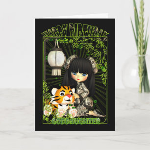 Godgirl mignonne carte d'anniversaire avec lune Ch