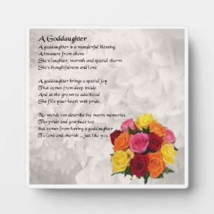 Godgirl Poem Plaque - Design de fleurs
