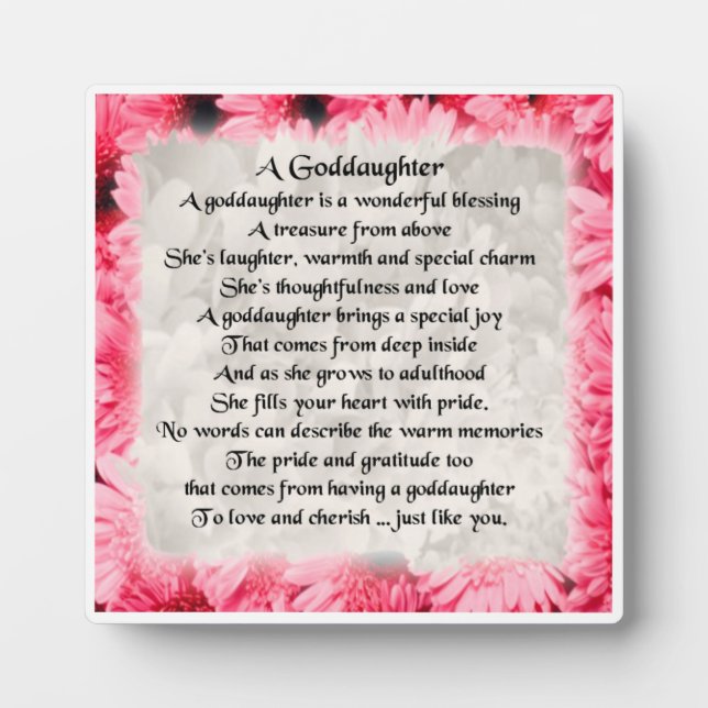 Godgirl Poem Plaque - Rose Floral design (Devant)