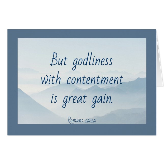Godliness Contentment Bible Citation (Devant Horizontal)