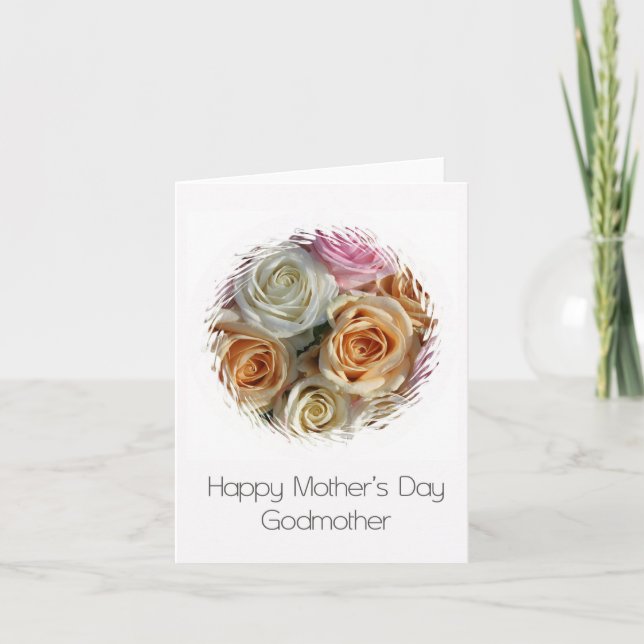 Godmère Bonne carte rose de fête des mères (Devant)