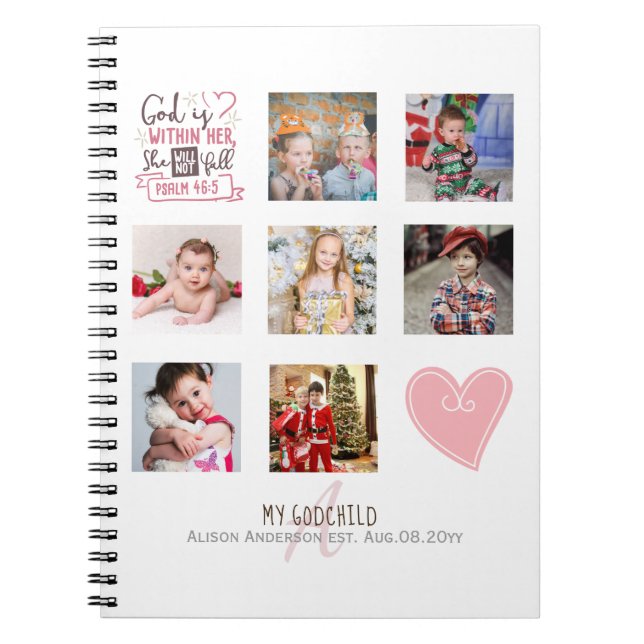 GODMOTHER FOTO COLLAGE Geschenk mit Vers bearbeite Notizblock (Vorderseite)