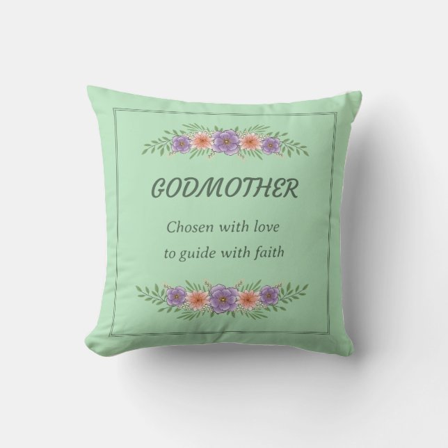GODMOTHER hat sich mit Liebe entschieden, treuhänd Kissen (Vorderseite)