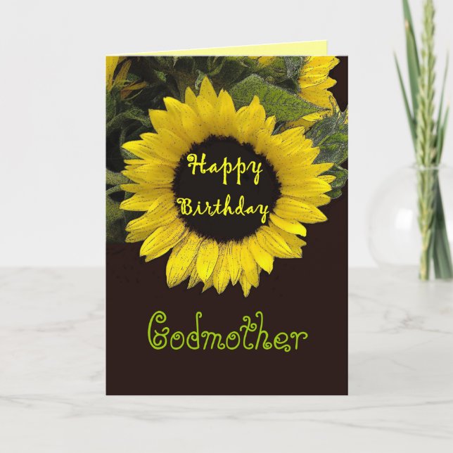 GODMOTHER Individuelle Name Happy Birthday Sonnenb Karte (Vorderseite)
