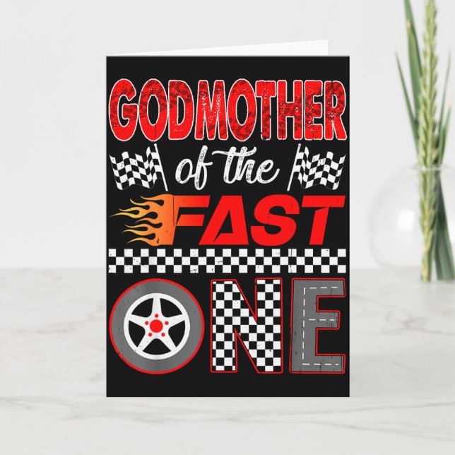 Godmother Of The Fast One First Birthday Racing Ca Karte (Vorderseite)