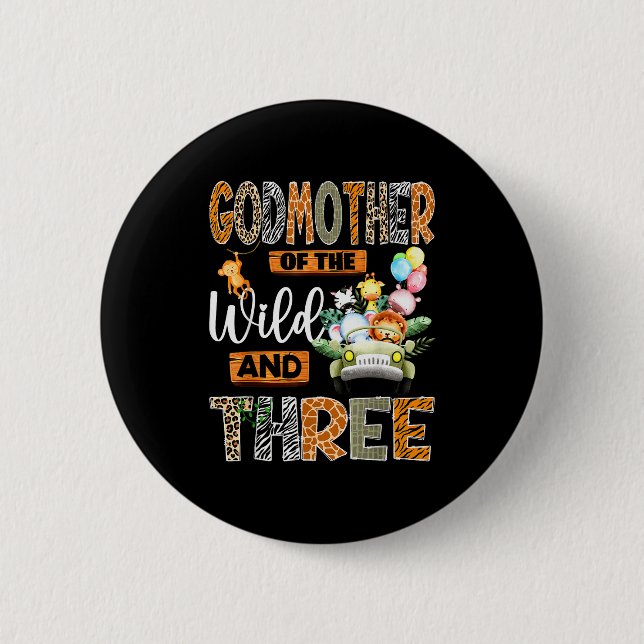 Godmother Of The Wild &amp; Three 3rd Birthday Boy Button (Vorderseite)
