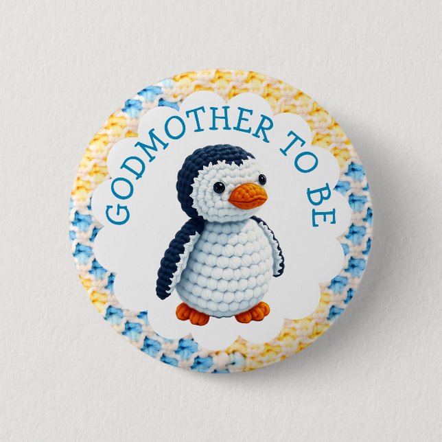 Godmother to Be | Boy's Baby Shower Button (Vorderseite)